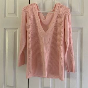 Cable knit off the shoulder sweater
